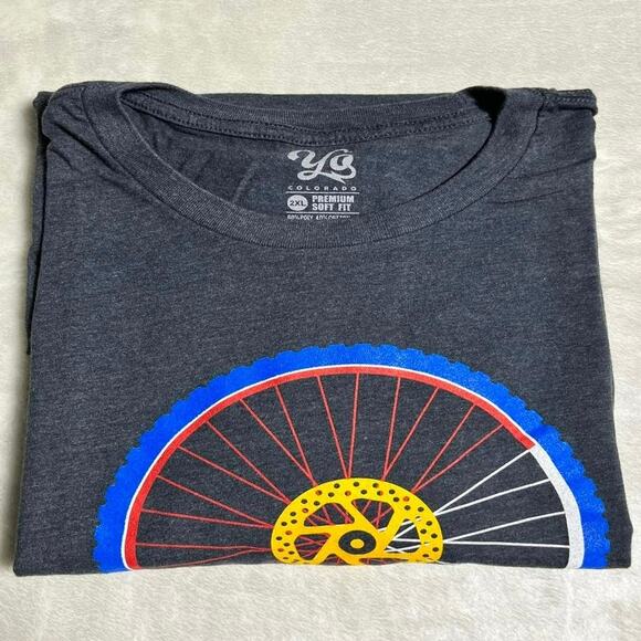 Yo Colorado Premium Soft Fit Stretch T-Shirt Men's 2XL Cycling Outdoor Golden CO - Picture 7 of 7